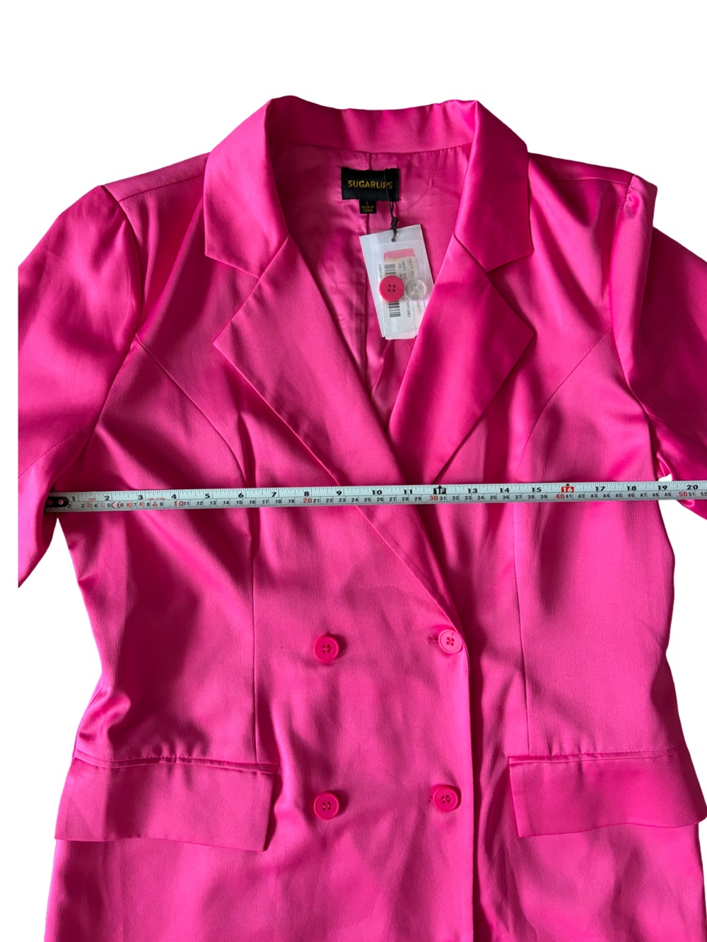 NWT Sugar Lips Leena Keep It Cool Oversized Blazer Dress Fuschia - Picture 12 of 15